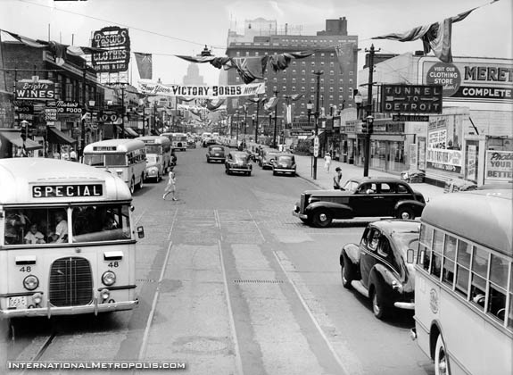 downtown Windsor Ontario in the early 1940s